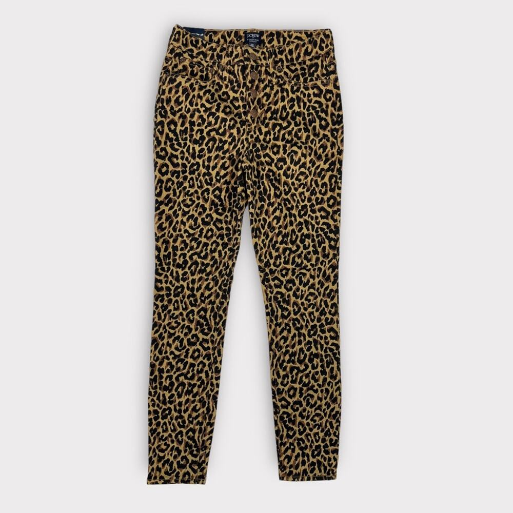J.Crew Leopard 9" High-Rise Skinny Jean with Button Fly Size 25 NEW